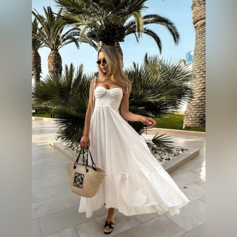 ZARA ZW COLLECTION RUFFLED POPLIN DRESS